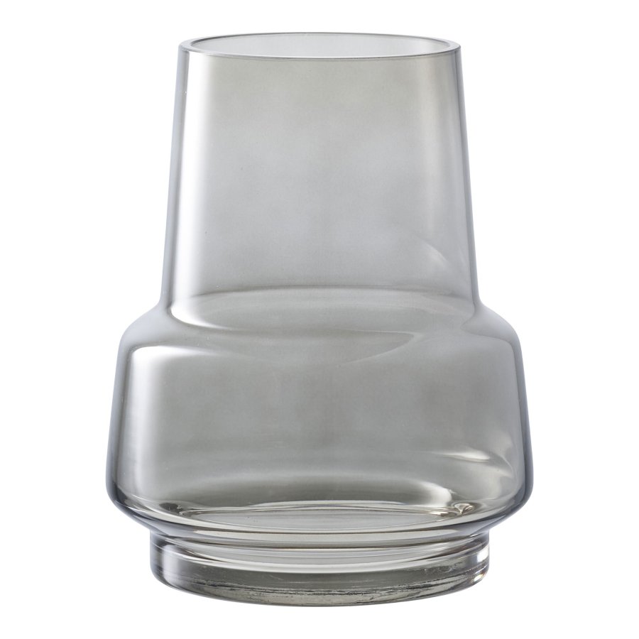 HOUSE NORDIC vase, rund - smoked gr glas (15x19)