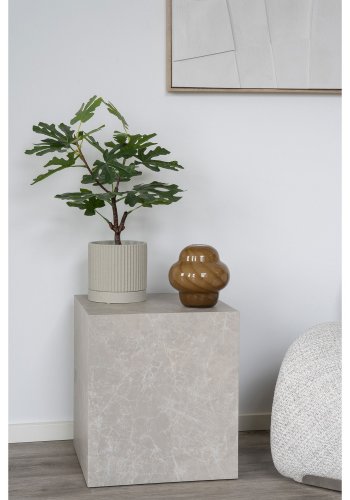 HOUSE NORDIC vase, rund - brun glas (16,5x17)