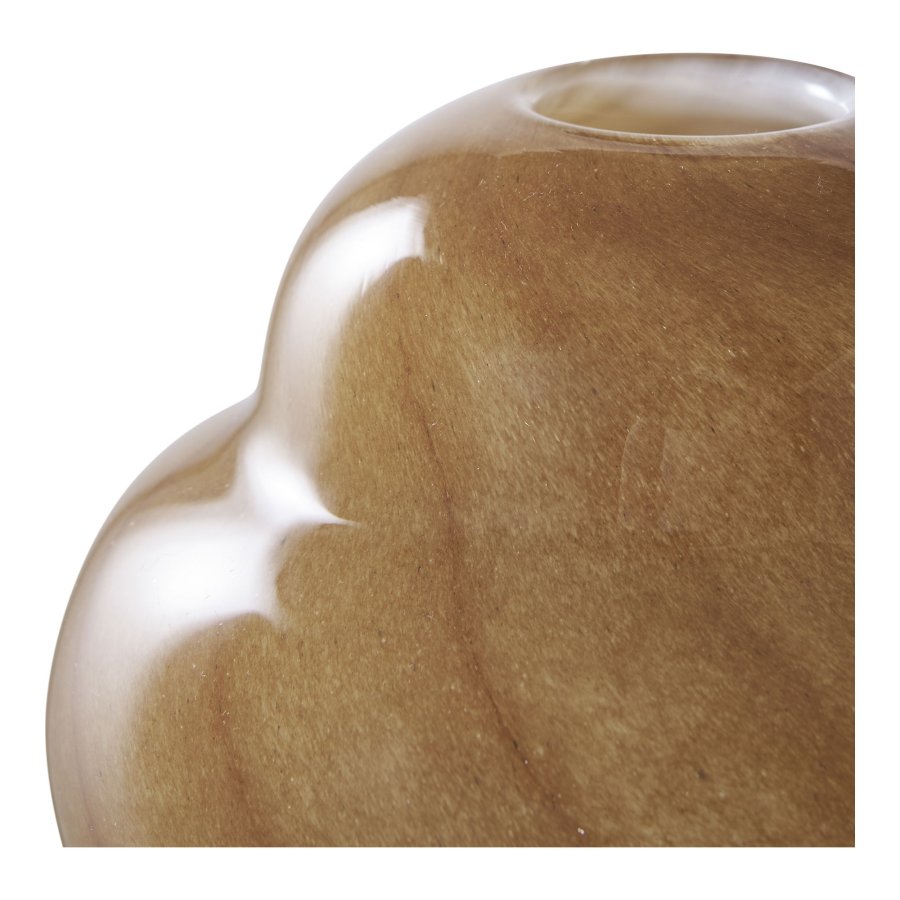HOUSE NORDIC vase, rund - brun glas (16,5x17)