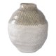 HOUSE NORDIC vase, rund - hvid/grn keramik (26x30,5)