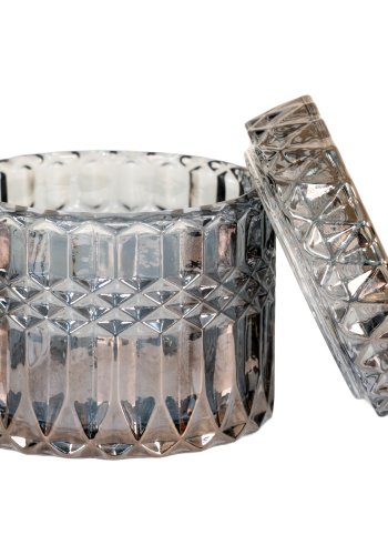 HOUSE NORDIC krukke, rund m. lg - rgfarvet glas (st af 2)