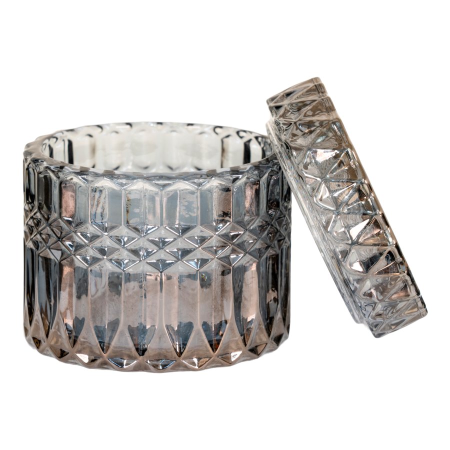 HOUSE NORDIC krukke, rund m. lg - rgfarvet glas (st af 2)