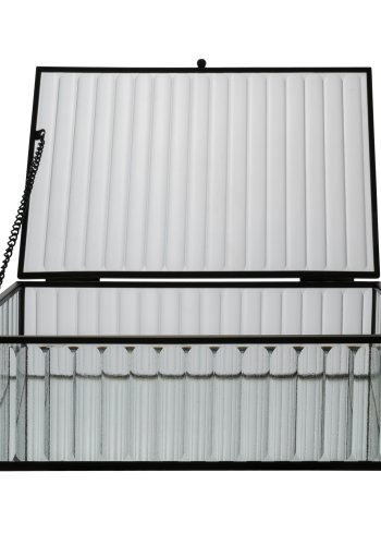 HOUSE NORDIC Santorini Boks - Boks i glas og sort metal 13x20x7 cm