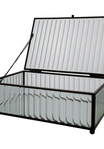 HOUSE NORDIC Santorini Boks - Boks i glas og sort metal 13x20x7 cm