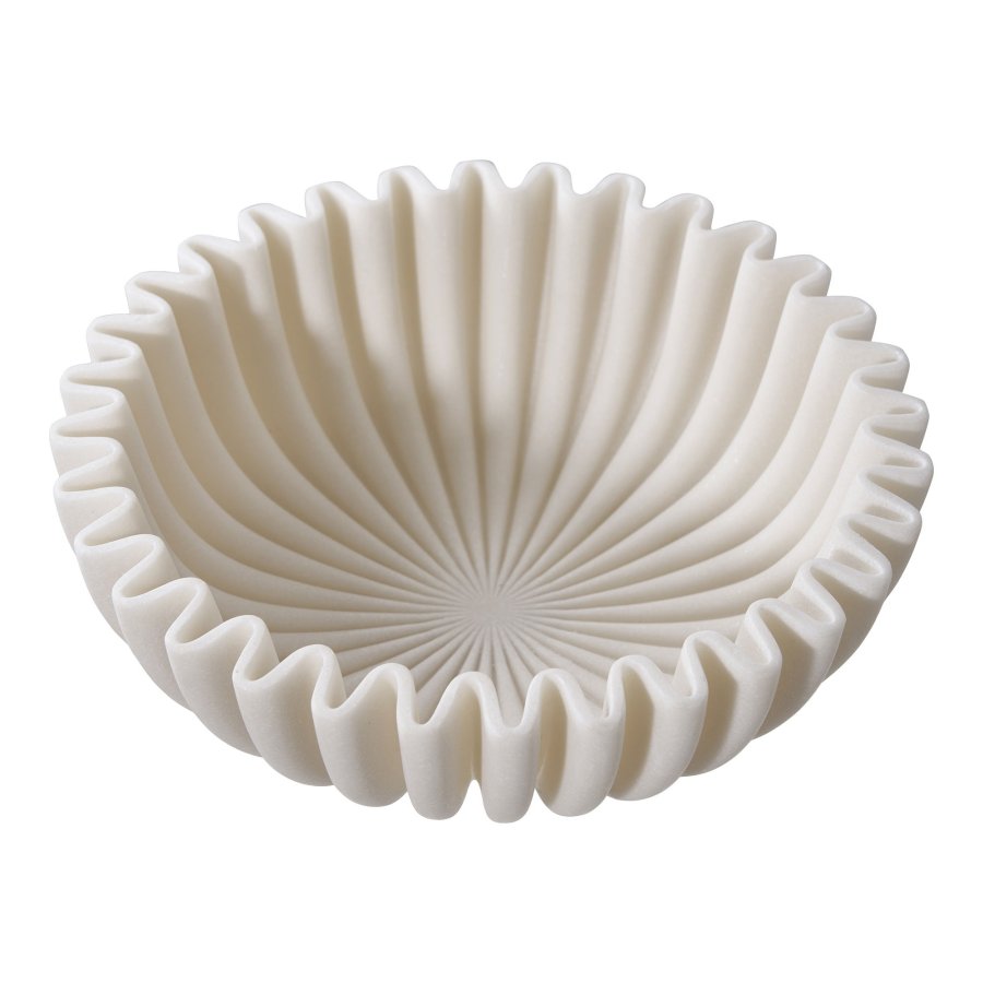 HOUSE NORDIC dekorations skl, rund - beige polyresin (20x6,5)