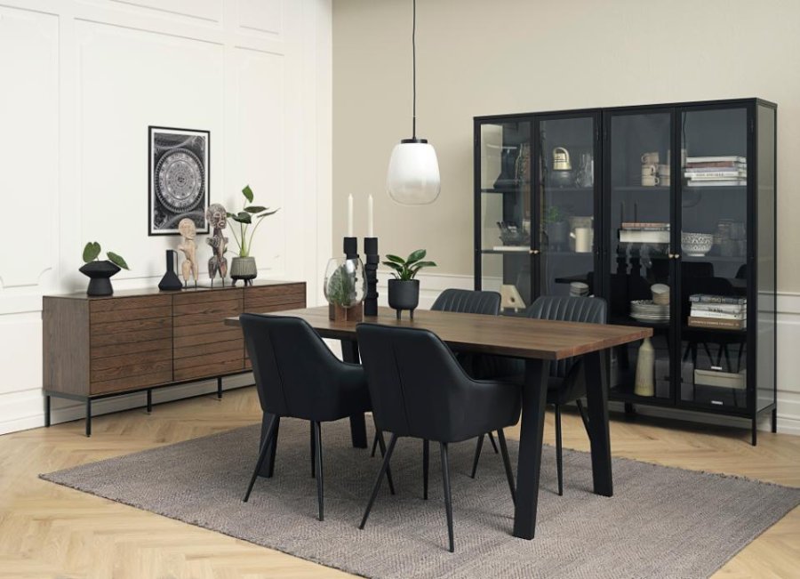 Reno bordben, N-formet - sort metal (st med 2 ben)