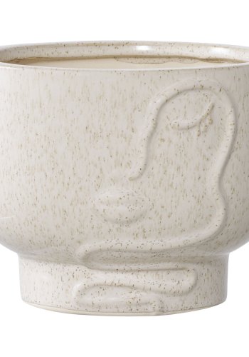 HOUSE NORDIC urtepotte, rund - beige keramik (15x12)