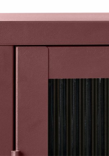 Bronco glasskab, m. 2 lger og hylder - riflet glas og vinrd metal (H:140)