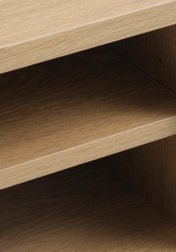 Pensacola TV-bord, m. 2 lger og 1 hylde - natur eg melamin og polyrattan (120x40)