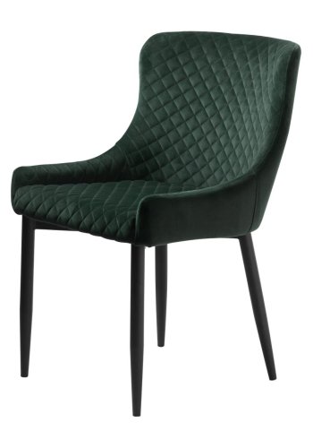 Ottowa spisebordsstol - grn fljl og sort metal