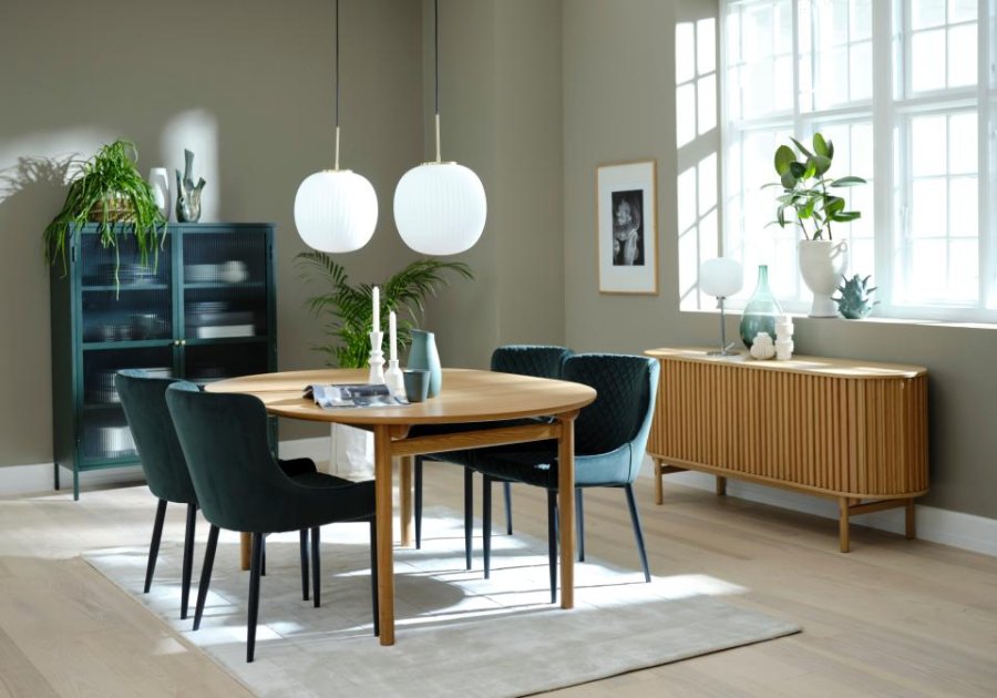 Ottowa spisebordsstol - grn fljl og sort metal