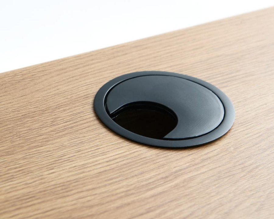 Pensacola skrivebord, m. 1 skuffe og 1 rum - natur eg melamin og polyrattan (60x120)