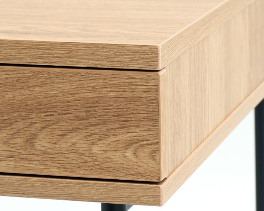 Pensacola skrivebord, m. 1 skuffe og 1 rum - natur eg melamin og polyrattan (60x120)