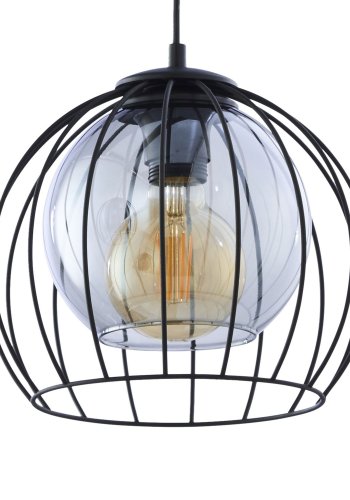 TK Universo loftlampe, m. 3 skrme - grafit glas og sort metal