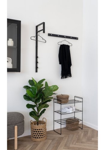 HOUSE NORDIC  Padova Knagerkke - Knagerkke, tr/metal, 5 kroge, sort70x5x2 cm