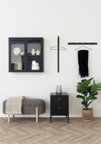 HOUSE NORDIC  Padova Knagerkke - Knagerkke, tr/metal, 5 kroge, sort70x5x2 cm