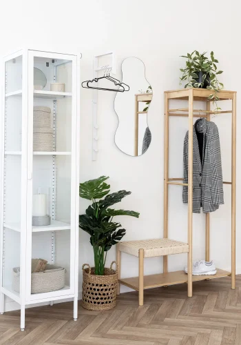 HOUSE NORDIC Trento tjstativ, vghngt, m. 3 knager og 1 bjlestang - hvid metal