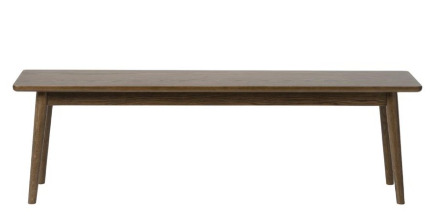 Barrali bnk, rektangulr - rgfarvet egetr (150x35)