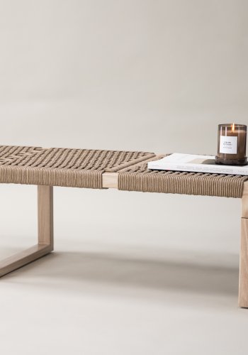 VIND COLLECTION Ängön bnk, rektangulr - beige reb og natur stl (140x46)