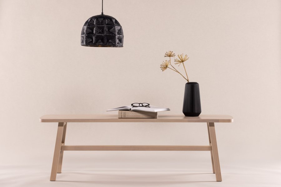 VIND COLLECTION Hälsö bnk, rektangulr - hvidpudset gummitr (140x35)