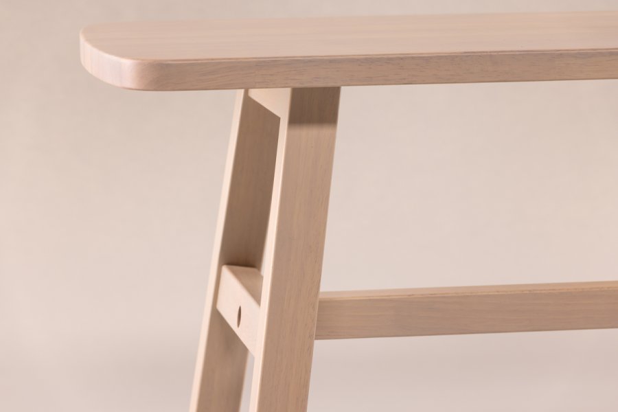 VIND COLLECTION Hälsö bnk, rektangulr - hvidpudset gummitr (140x35)