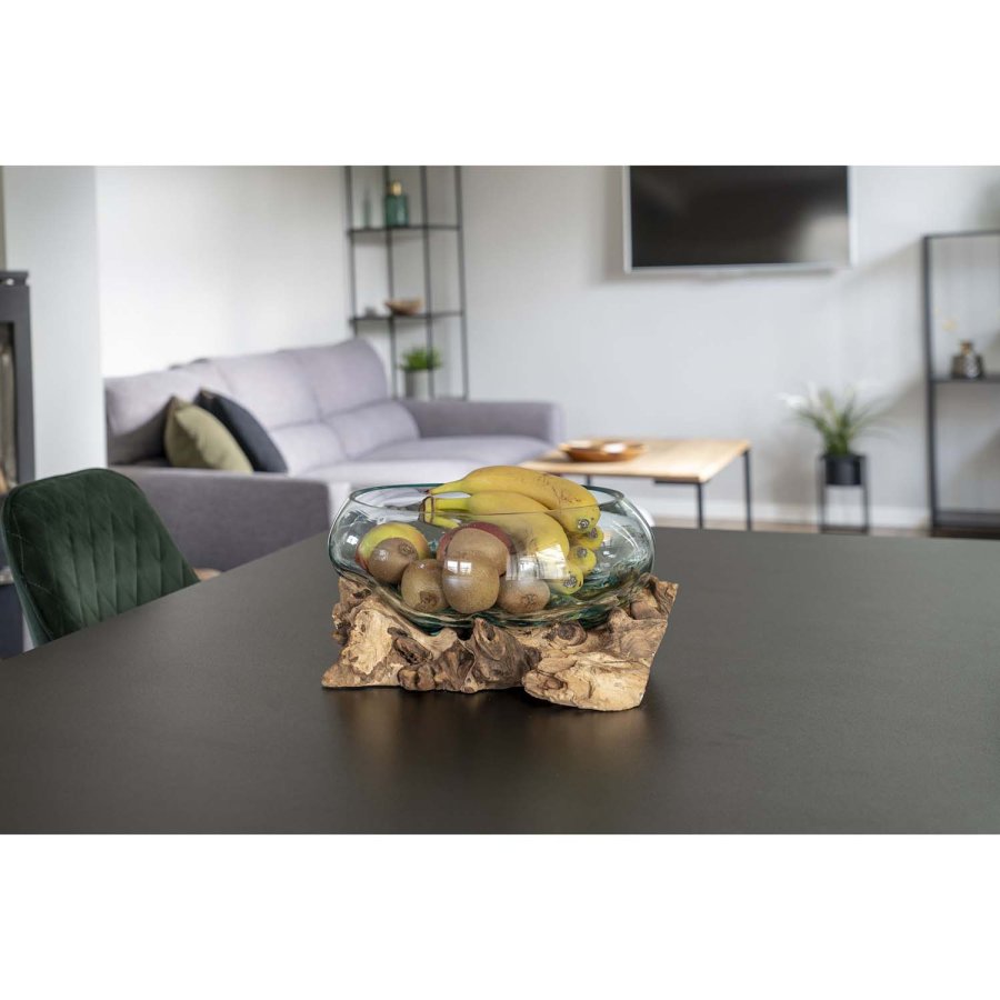 HOUSE NORDIC San Marino Vanddrbe skulptur - glas og natur teaktr (H:20)