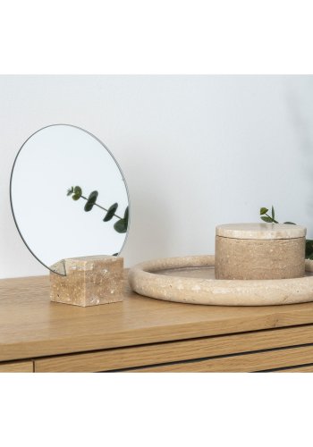 HOUSE NORDIC dekorations bakke, rund - natur travertin (25,5)