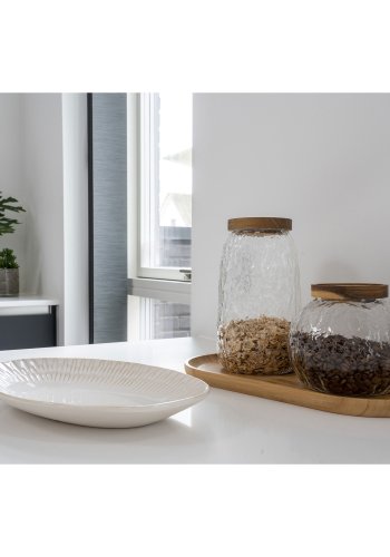 HOUSE NORDIC fad, organisk - hvid keramik (30,5x20,3x3,8)