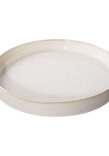 HOUSE NORDIC serveringsfad, rund - hvid keramik (37x4,5)