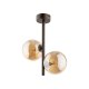 TK Ester loftlampe, m. 2 skrme - bronze glas og brun metal