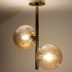 TK Estera loftlampe, m. 2 skrme - guld glas og metal