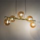 TK Estera loftlampe, m. 5 skrme - guld glas og metal