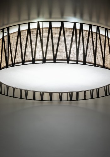 TK Harmony loftlampe - natur jute og sort metal