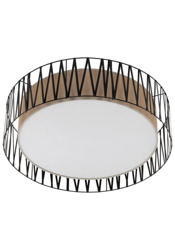 TK Harmony loftlampe - natur jute og sort metal