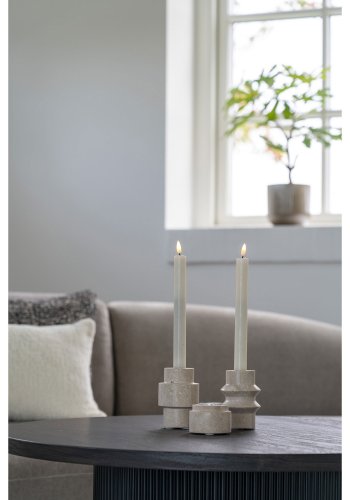 HOUSE NORDIC Lysestage, travertin, natur, 7x10 cm
