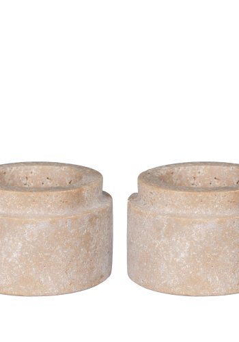 HOUSE NORDIC Fyrfadsstage, travertin, natur, st af 2