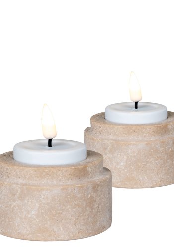 HOUSE NORDIC Fyrfadsstage, travertin, natur, st af 2