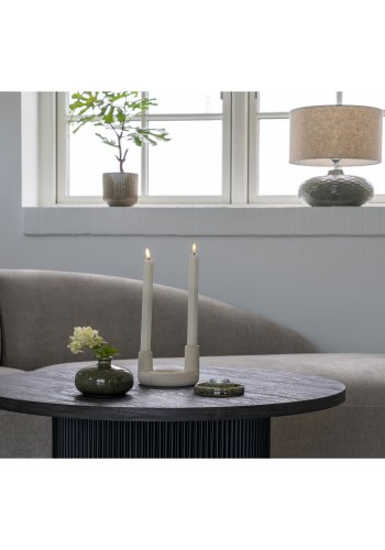 HOUSE NORDIC Lysestage, keramik, beige, 13x8,5 cm