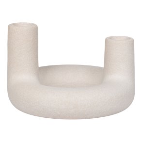 HOUSE NORDIC Lysestage, keramik, beige, 13x8,5 cm