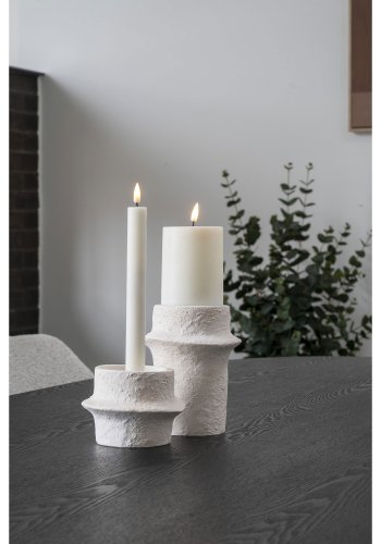 HOUSE NORDIC lysestage, rund - hvid cement (st med 2)