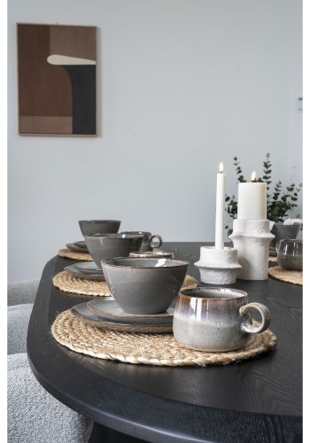 HOUSE NORDIC lysestage, rund - hvid cement (st med 2)