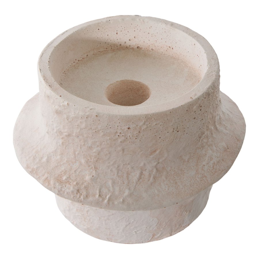 HOUSE NORDIC lysestage, rund - hvid cement (st med 2)