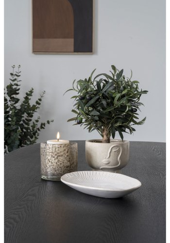 HOUSE NORDIC lysestage, rund - brun glas (12x12)