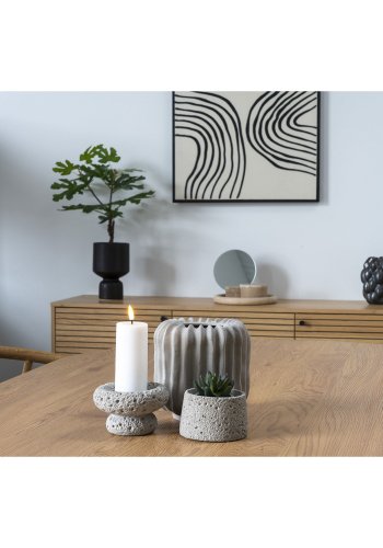 HOUSE NORDIC lysestage, rund - gr cement (st med 2)