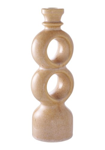 HOUSE NORDIC  Lysestage - Lysestage, keramik, brun<br>13,5x8,8x23,4 cm