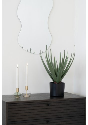 HOUSE NORDIC  Lysestage - Lysestage, glas/metal, klar/grn<br>st af 2