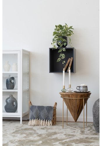 HOUSE NORDIC  Lysestage - Lysestage, glas/metal, klar/grn<br>st af 2