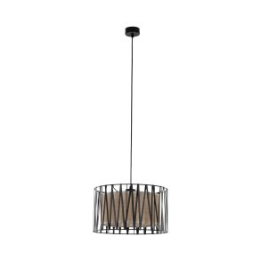 TK Harmony loftlampe - natur jute og sort metal