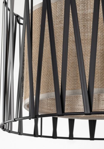 TK Harmony loftlampe - natur jute og sort metal