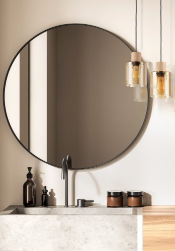 TK Orson loftlampe, m. 3 skrme - glas og tr 